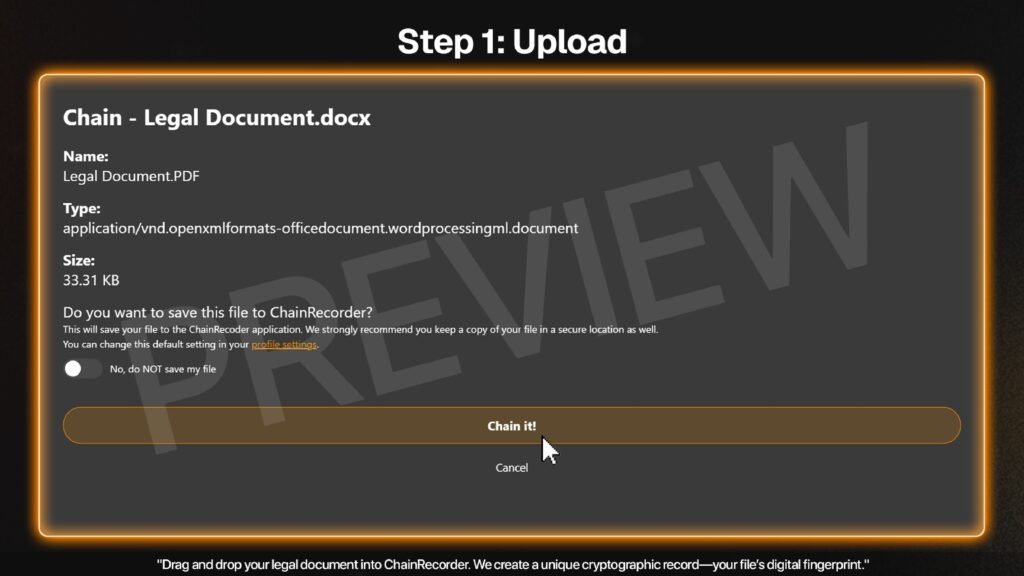 ChainRecorder storyboard frame 3
